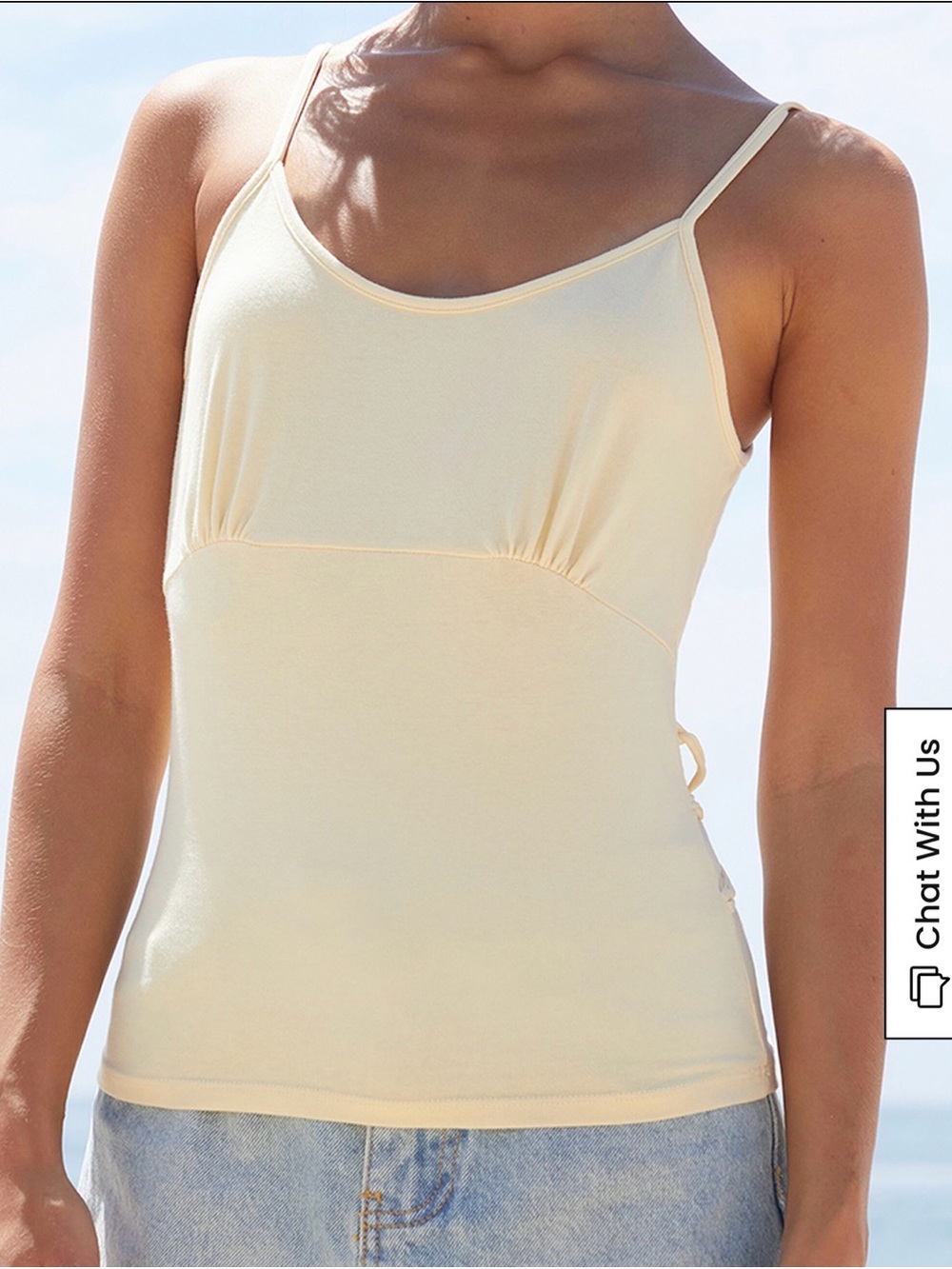 Brandy Melville Yellow lace up top